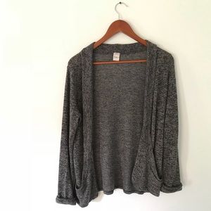 Gray knit cardigan